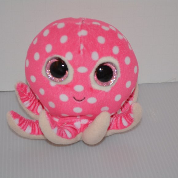 TY Beanie Boos Plush Ollie Octopus Pink White Polka Dot Toy 5" Stuffed Animal - Picture 1 of 8